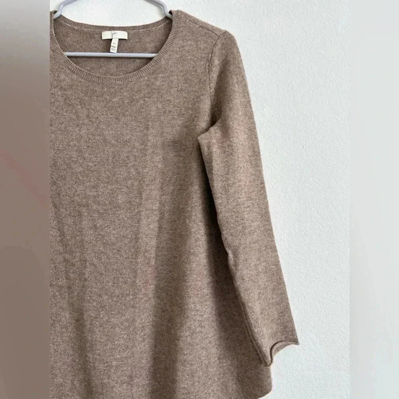 Joie Wool Cashmere Tunic Sweater Womens Medium Brown Long Sleeve Asymmetrical - Picture 2 of 7